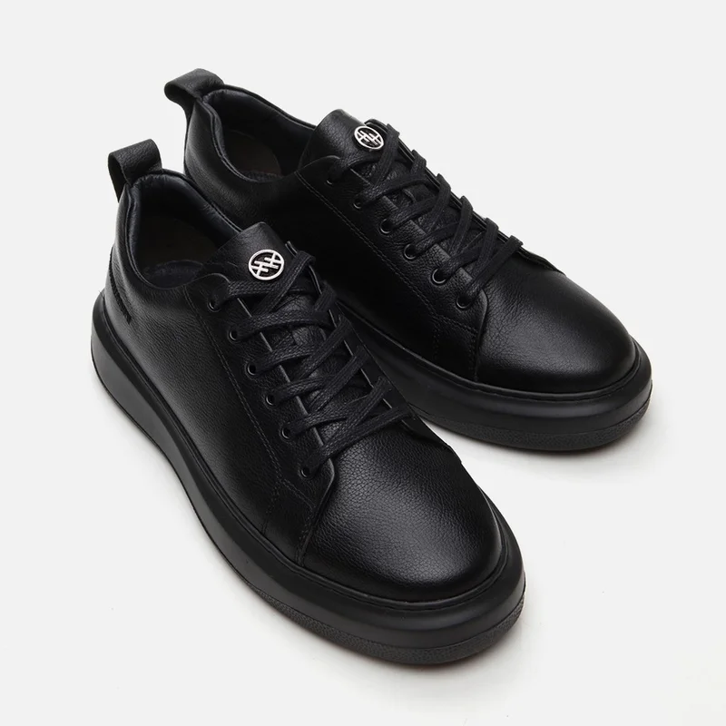 Hotiç 02AYH292890A100 GENUINE Leather Black Men's Casual Shoes