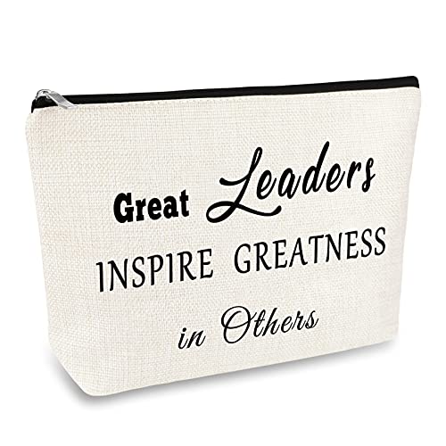 Mikela Leaders Gifts for Women Cosmetic Bags Leaders Boss Appreciation Gifts Makeup Bag Boss Day Birthday Gift for Leader Supervisor PM Mentor Colleague Leaving Retirement Gift Travel Toiletry Pouches - Image 1