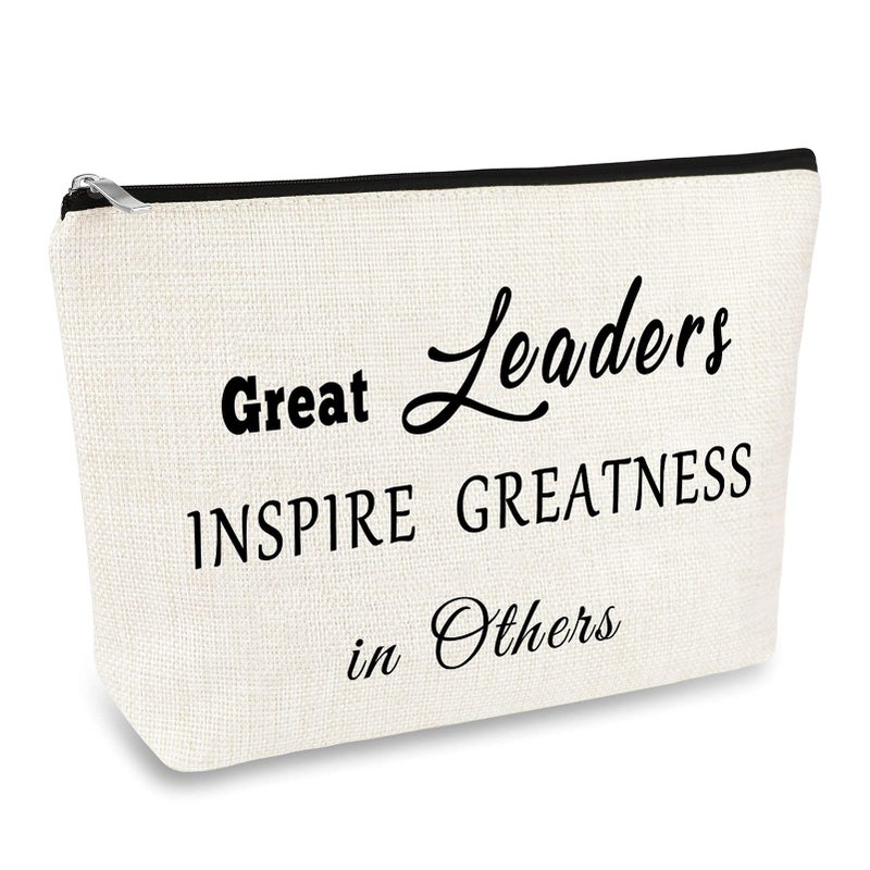 Mikela Leaders Gifts for Women Cosmetic Bags Leaders Boss Appreciation Gifts Makeup Bag Boss Day Birthday Gift for Leader Supervisor PM Mentor Colleague Leaving Retirement Gift Travel Toiletry Pouches - Image 3