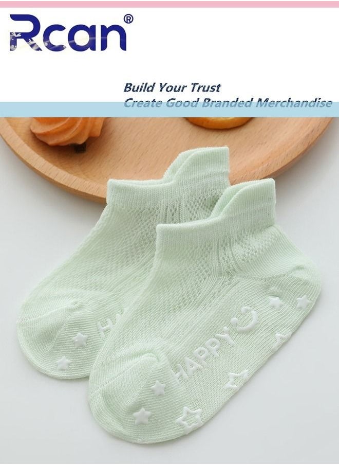 Rcan - 5 Pairs Baby Silicone Non-slip Socks Thin Children Cotton Socks Cartoon Mesh Toddler Floor Socks - Image 1