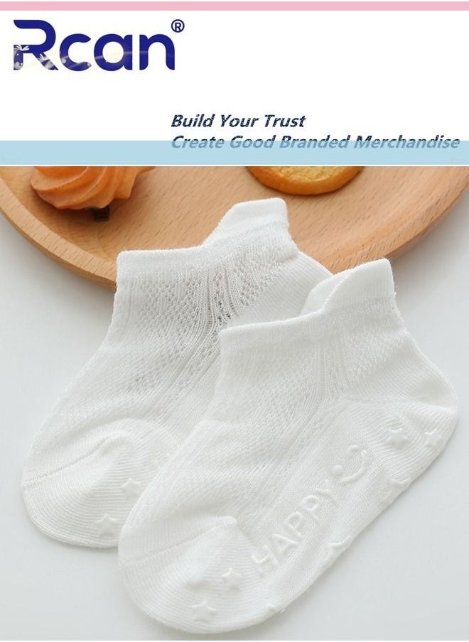 Rcan - 5 Pairs Baby Silicone Non-slip Socks Thin Children Cotton Socks Cartoon Mesh Toddler Floor Socks - Image 1