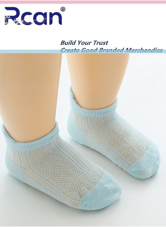 Rcan - 5 Pairs Baby Silicone Non-slip Socks Thin Children Cotton Socks Cartoon Mesh Toddler Floor Socks - Image 1