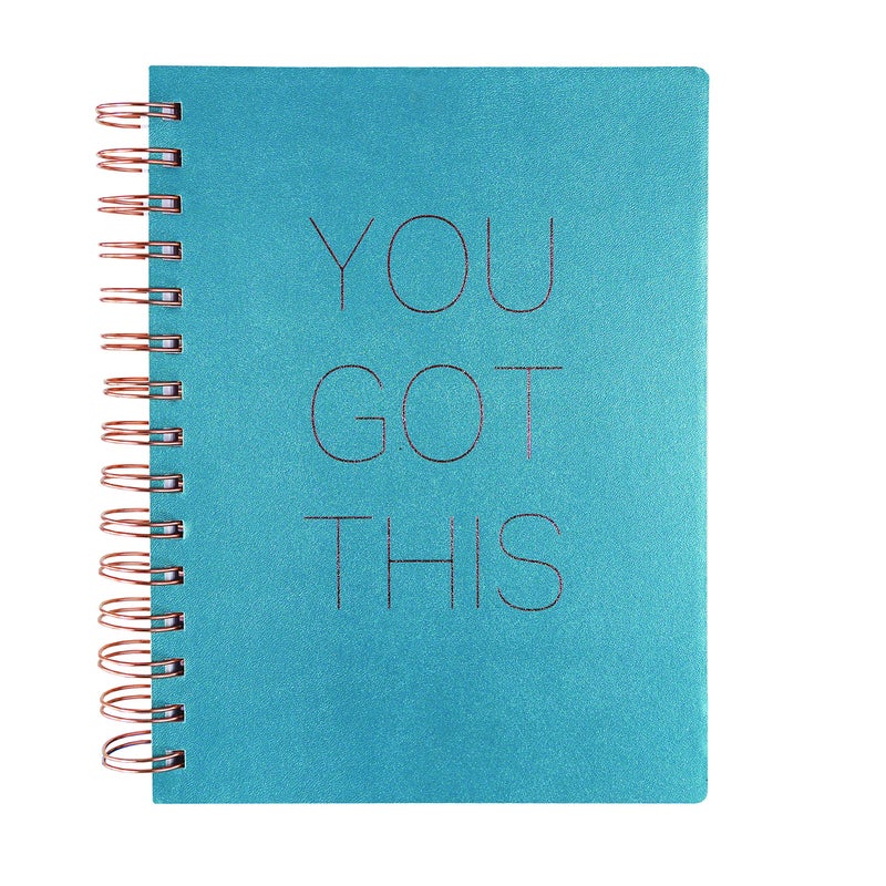 Graphique Medium Vegan Leather Spiral Journal, You Got This – 6” x 8", 192 Lined Pages, "You Got This" Quote Embellished in Rose Gold Foil on the Cover – Perfect for Taking Notes, Lists and More, SCWS004 - Image 1