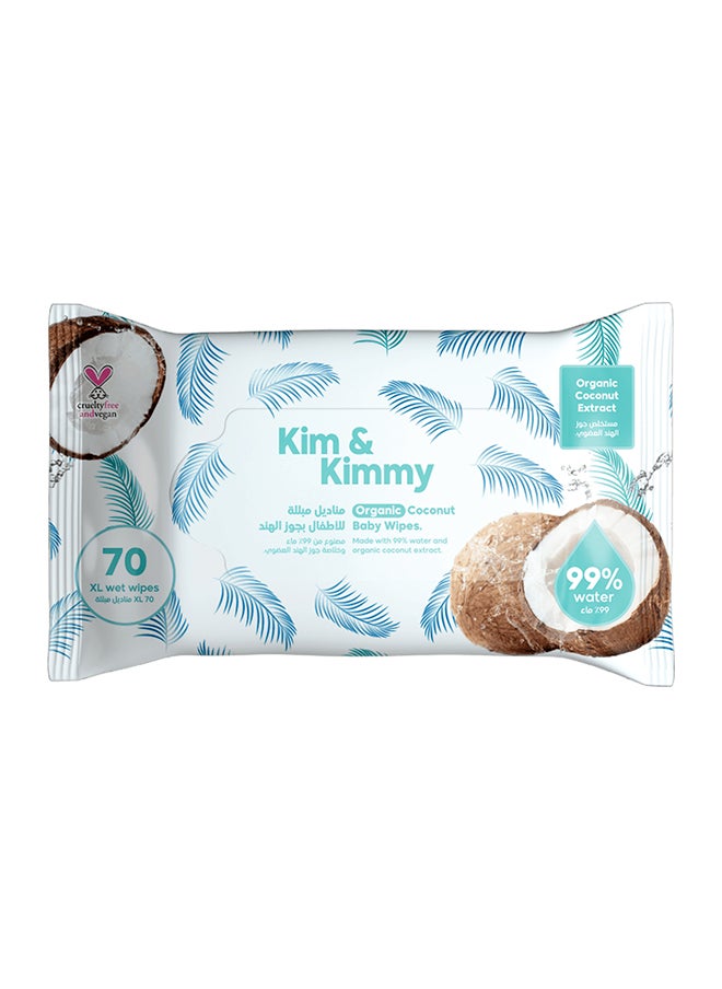 Kim & Kimmy - Pack Of 70 Organic Coconut Water Wipes - Image 1