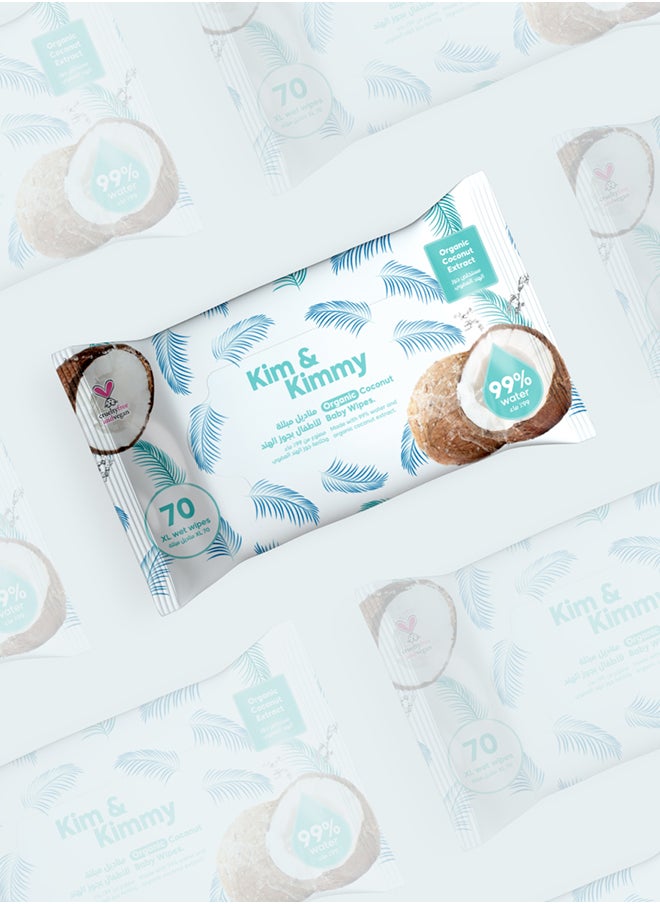 Kim & Kimmy - Pack Of 70 Organic Coconut Water Wipes - Image 1