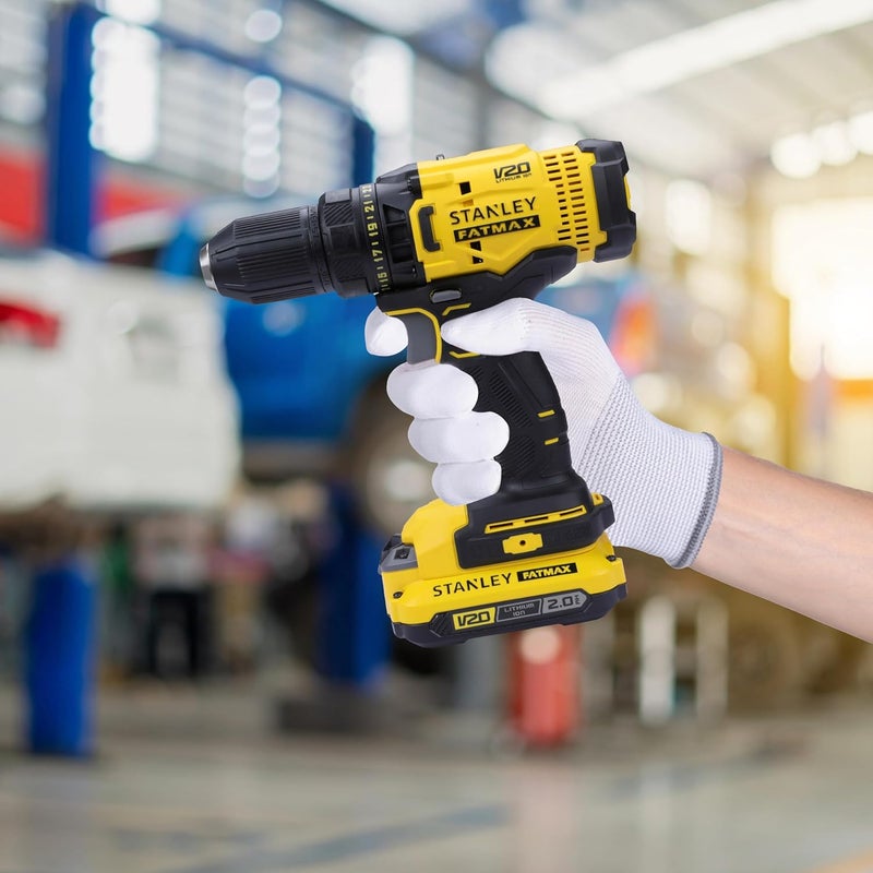 Stanley STANLEY FATMAX SCD700D2KB1 20V 20Ah 13 mm Cordless Brushed Drill Machine Driver With 2x20Ah Liion Batteries and 1pc Charger 2 Speed Gearbox 2 Years Warranty  - Image 5