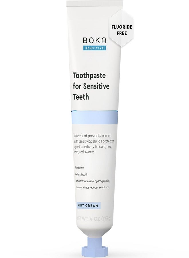 Boka Sensitive Toothpaste - Sensitive Teeth Relief, Fluoride Free, Nano Hydroxyapatite, Potassium Nitrate for Tooth Sensitivity and Protection for Adults - Mint Coconut Cream, 4 Fl Oz, 1 Pk - Image 1