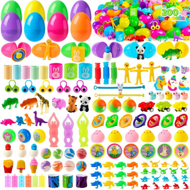 JOYIN 200 PCS Prefilled Easter Eggs with Assorted Toys for Easter Egg Hunt, Basket Stuffers Fillers, Party Favors, Classroom Prize Supplies - Image 1