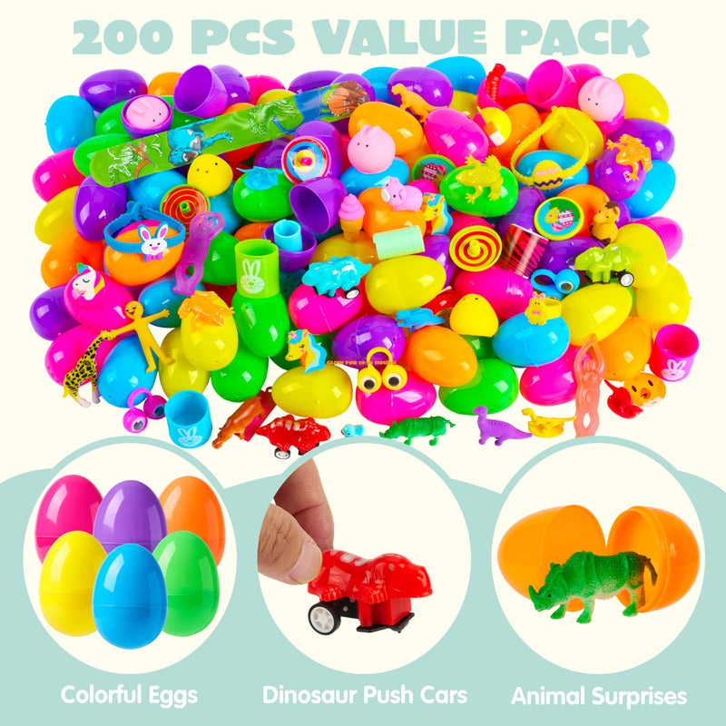 JOYIN 200 PCS Prefilled Easter Eggs with Assorted Toys for Easter Egg Hunt, Basket Stuffers Fillers, Party Favors, Classroom Prize Supplies - Image 3