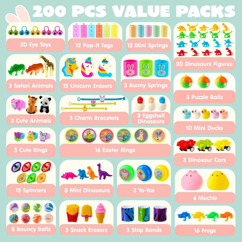 JOYIN 200 PCS Prefilled Easter Eggs with Assorted Toys for Easter Egg Hunt, Basket Stuffers Fillers, Party Favors, Classroom Prize Supplies - Image 2