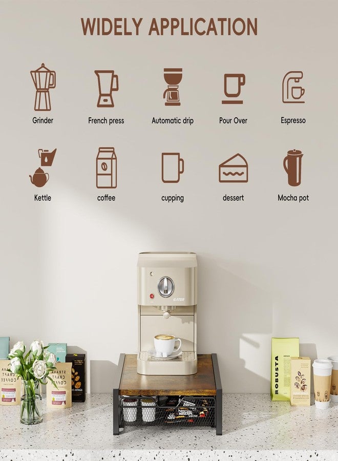 KLM Coffee Pod Holder for Keuring K-Cup,Rustic Brown Counter Storage Organizer with Sliding Drawer,Holds 35 Pods,No Assembly Required. - Image 2