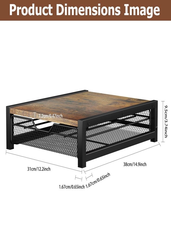KLM Coffee Pod Holder for Keuring K-Cup,Rustic Brown Counter Storage Organizer with Sliding Drawer,Holds 35 Pods,No Assembly Required. - Image 5