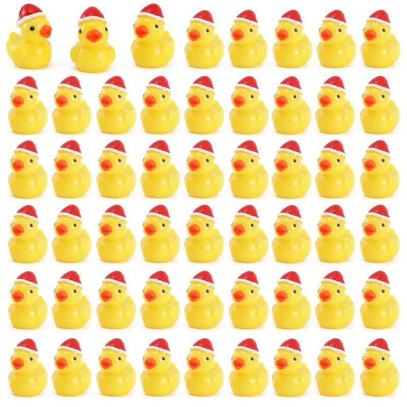 kapeiluo 50Pcs Mini Resin Ducks Mini Christmas Ducks Miniature Duck Figures Ornament for Craft Dollhouse Garden Decoration Home Decorations Christmas Party Favors Gift - Image 2