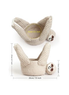 واي آند دي Sloth Crochet Plant Hanger, 5 Inch Holder Indoor Outdoor Hanging for Home Decor, Not Included  - Image 2