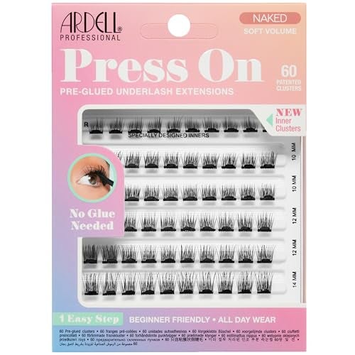 Ardell Press On PreGlued Underlash Extensions  DIY Lash Cluster Eyelash Extension Kit Naked Soft Volume  60 ct 1pack