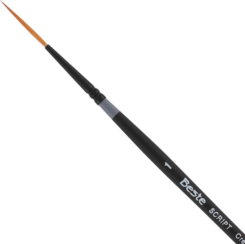 Creative Mark Beste Golden Taklon Script Liner, #1 Artist Paint Brush, Professional Watercolor Brushes, for Acrylic Painting, Short Handle, Sharp Edges, Hand-Tied & Shaped - Image 1