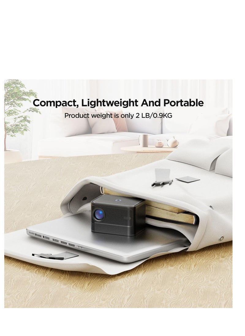 Generic - Smart Projector with Auto Focus, Built-in Android System, Keystone Correction Technology, FHD 1080P Resolution, Wi-Fi 6, Bluetooth Support, 150ANSI Home Cinema, Suitable for Android, iOS, Laptop, Tablet - Image 1
