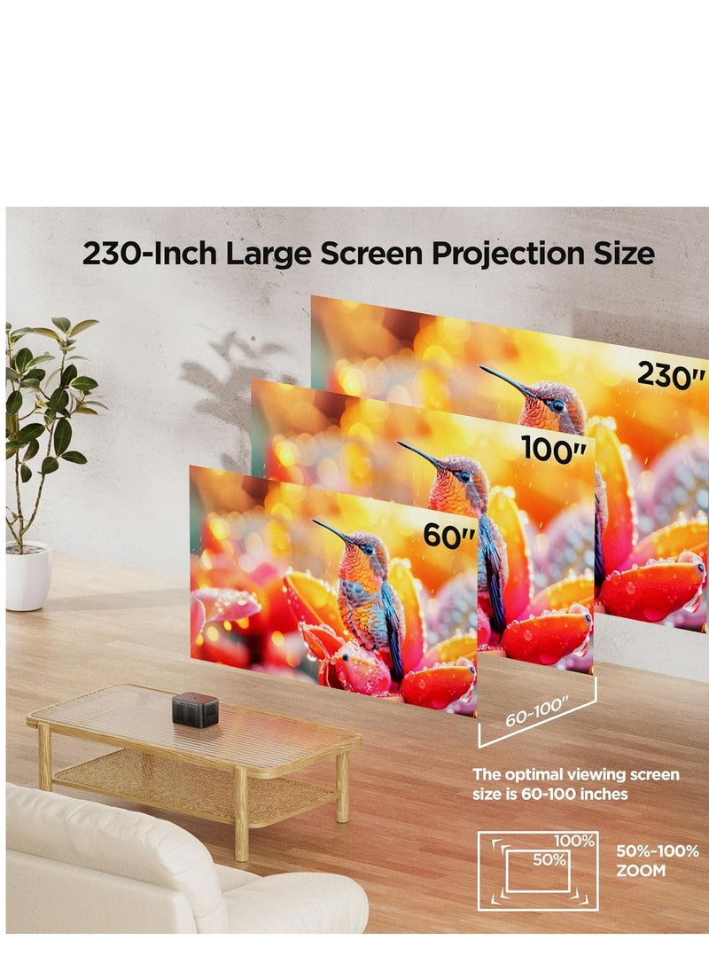 Generic - Smart Projector with Auto Focus, Built-in Android System, Keystone Correction Technology, FHD 1080P Resolution, Wi-Fi 6, Bluetooth Support, 150ANSI Home Cinema, Suitable for Android, iOS, Laptop, Tablet - Image 1