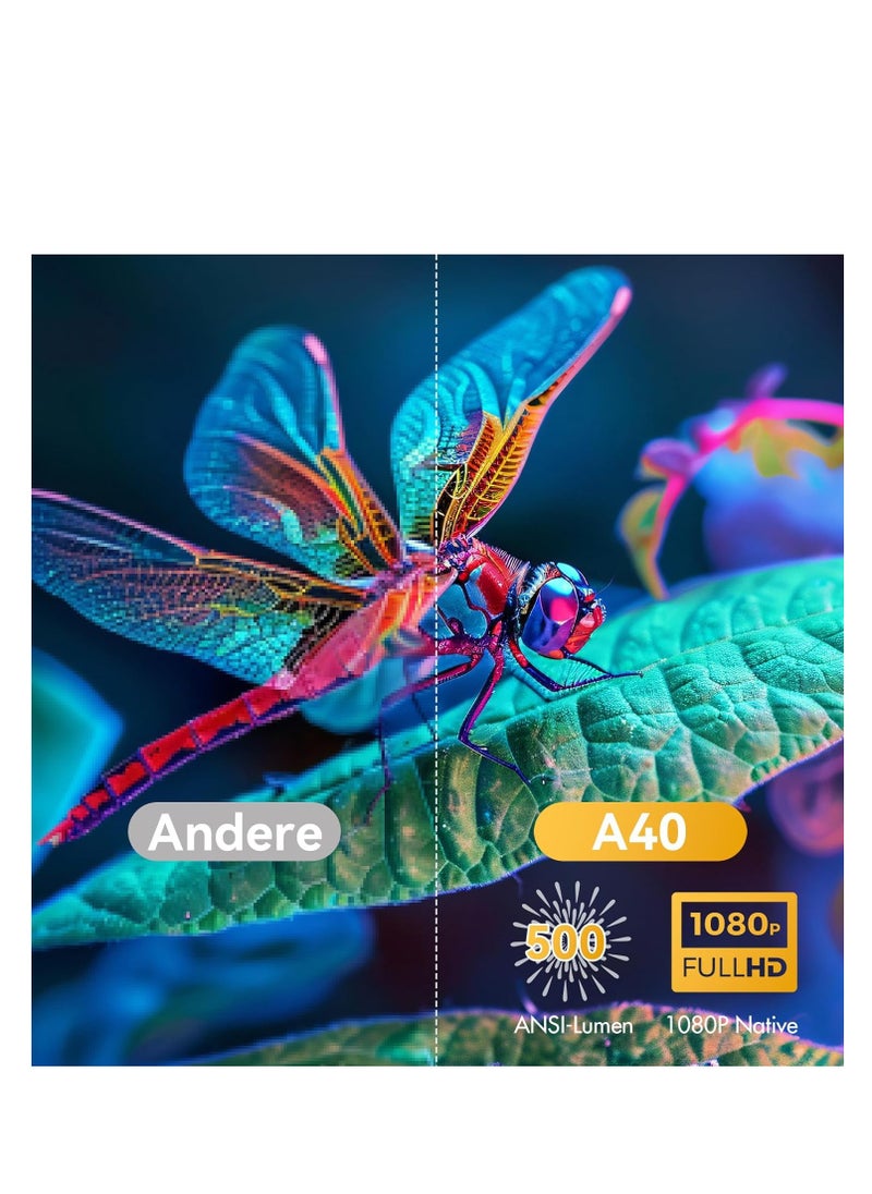 Generic - Smart Projector with Auto Focus, Built-in Android System, Keystone Correction Technology, FHD 1080P Resolution, Wi-Fi 6, Bluetooth Support, 150ANSI Home Cinema, Suitable for Android, iOS, Laptop, Tablet - Image 1