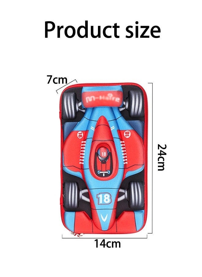 Large Capacity Race Car Pencil Case EVA Pencil Box Pencil Case Storage Box Car Supercar Cartoon PU Pencil Case Stationery Shockproof 3D Large Capacity Suitable for Students and Teenagers 24*14cm - Image 2
