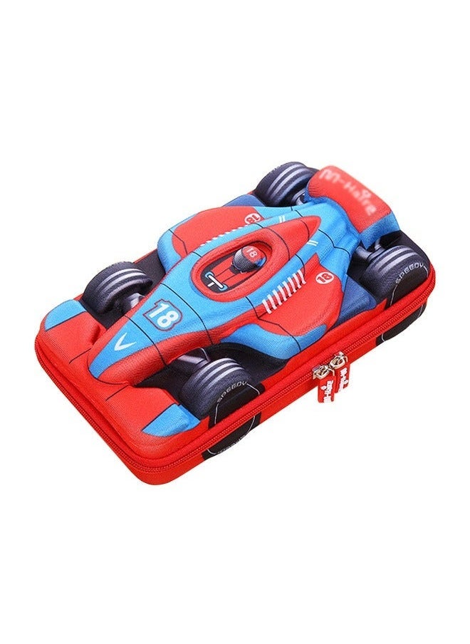 Large Capacity Race Car Pencil Case EVA Pencil Box Pencil Case Storage Box Car Supercar Cartoon PU Pencil Case Stationery Shockproof 3D Large Capacity Suitable for Students and Teenagers 24*14cm - Image 1