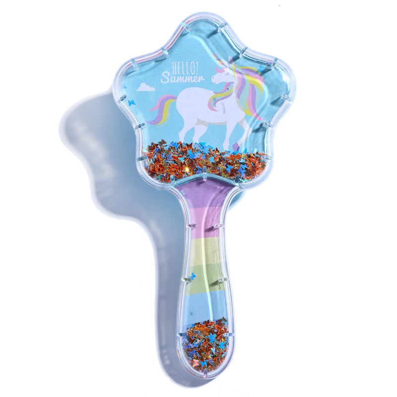 Generic Air Cushion Air Sac Comb Scalp Mini Portable Scalp Massage Comb Transparent Cute Comb Mermaid Childrens Comb WholesaleBlue bottom looking back one-horned pony Blue bottom looking back one-horned pony 