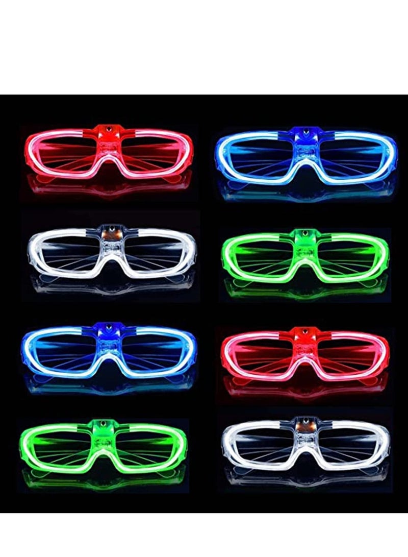 SYOSI Light-Up Led Glasses 8 Pack Heart Shape Toys Party Favors Glow The Dark Supplies Shutter Shades Sunglasses Luminous Neon - Image 1
