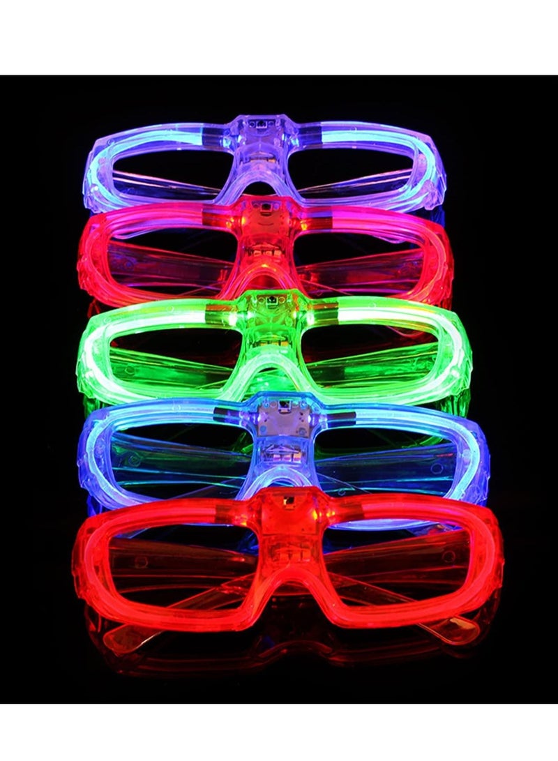 SYOSI Light-Up Led Glasses 8 Pack Heart Shape Toys Party Favors Glow The Dark Supplies Shutter Shades Sunglasses Luminous Neon - Image 4
