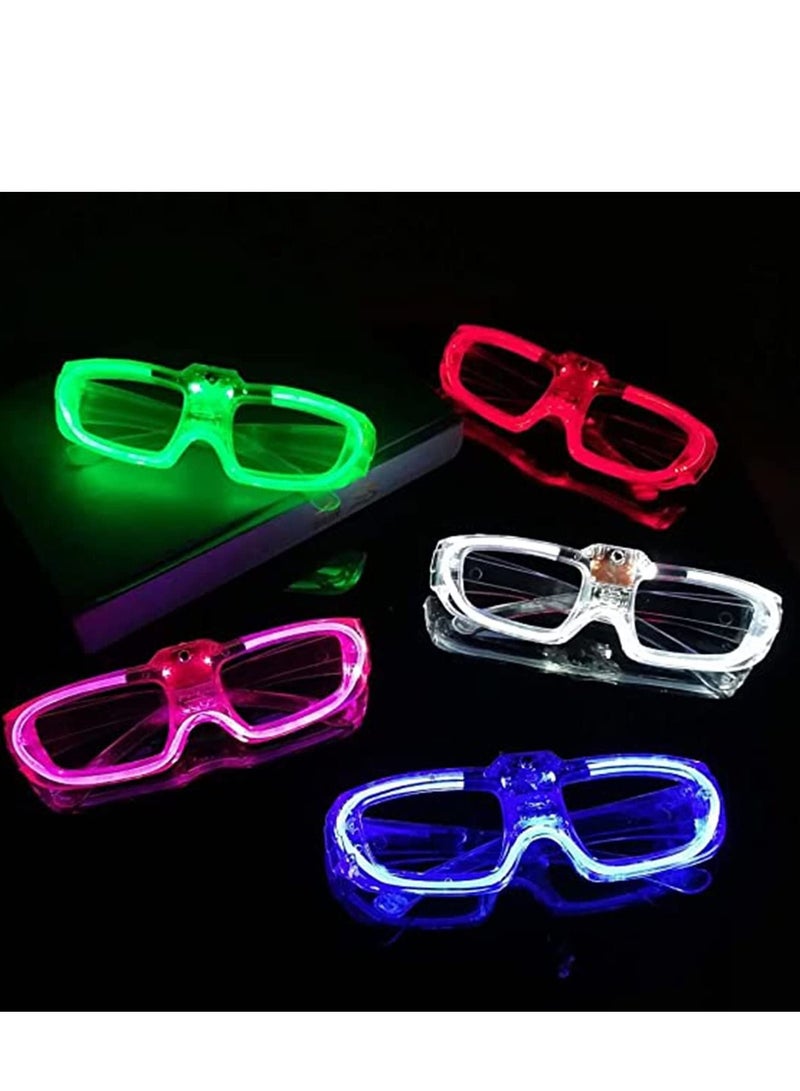 SYOSI Light-Up Led Glasses 8 Pack Heart Shape Toys Party Favors Glow The Dark Supplies Shutter Shades Sunglasses Luminous Neon - Image 2