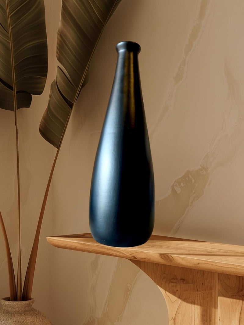 ARTISANS BAZAR Ceramic Black Premium Circular Bottle vaseFlower Vase Money Plant vase for Home Decor Vase for Home Decor Room Decor Items Home Centre Decor Items - Image 2