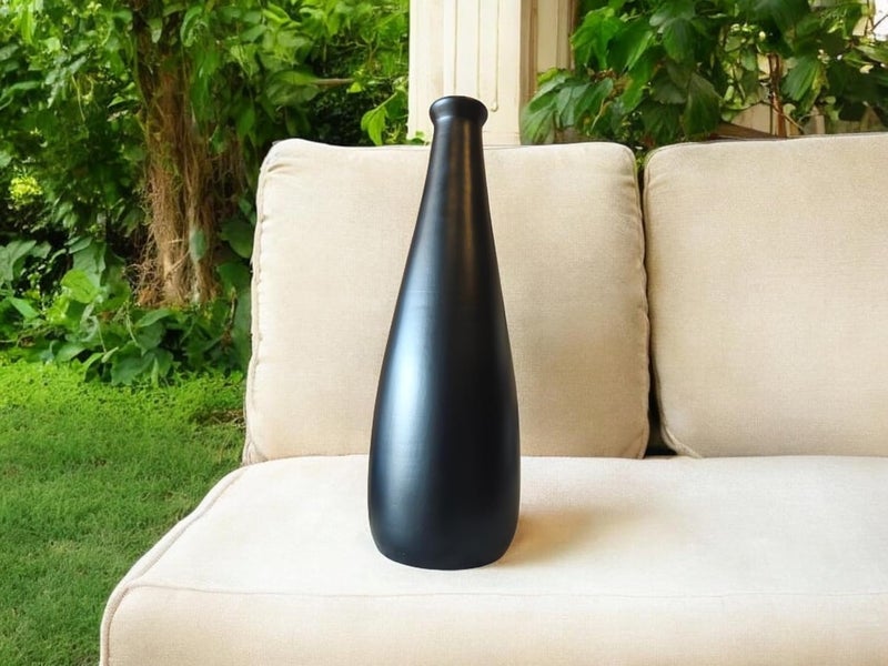 ARTISANS BAZAR Ceramic Black Premium Circular Bottle vaseFlower Vase Money Plant vase for Home Decor Vase for Home Decor Room Decor Items Home Centre Decor Items - Image 4