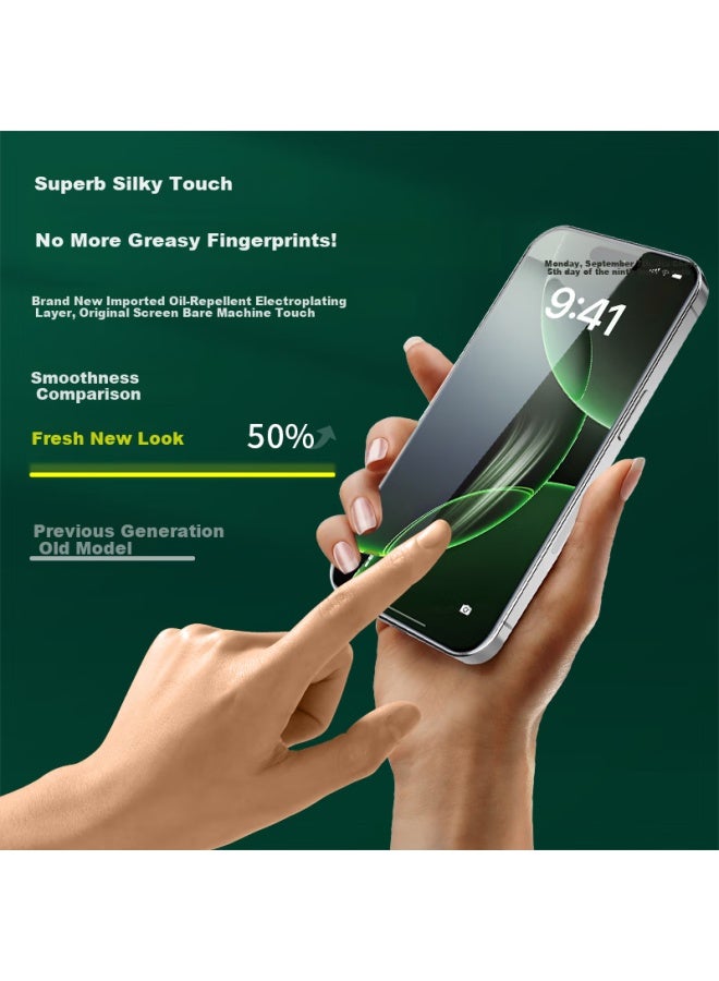 Bosqing Bausch & Lomb Tempered Glass Screen Protector For Apple 16 Plus, Iphone 15 Plus Phone Film, Anti-blue Light Eye Protection Film, Dust-free Installation, Anti-fingerprint Full Coverage Film - Image 5