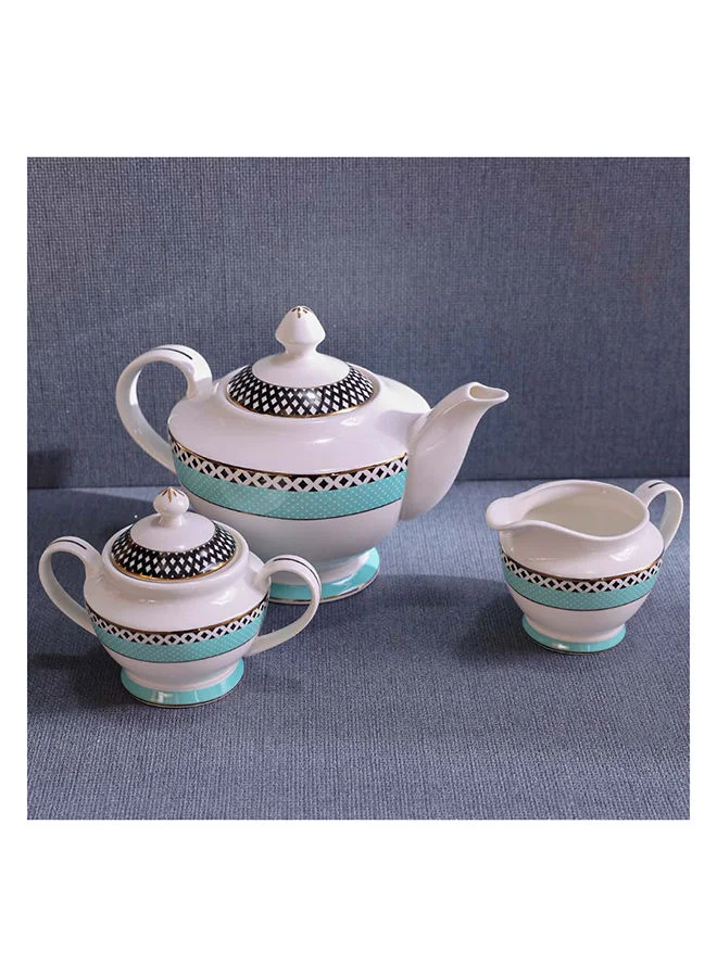 DANUBE HOME Bristol 60-Piece New Bone Dinner Set Modern Dinnerware Sets Service For 6 Includes Dinner Plates Soup Plates Salad Bowls And More - Multicolour