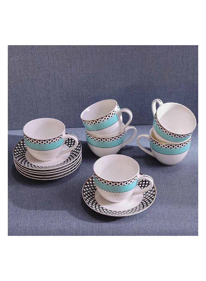DANUBE HOME Bristol 60-Piece New Bone Dinner Set Modern Dinnerware Sets Service For 6 Includes Dinner Plates Soup Plates Salad Bowls And More - Multicolour
