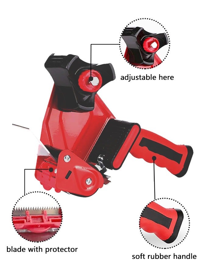 وهاواي Packaging Tape Dispenser  for 5cm Wide Packing Tape, 76mm Core for Carton, Packaging and Box Sealing, Silicone Handle Red - Image 2