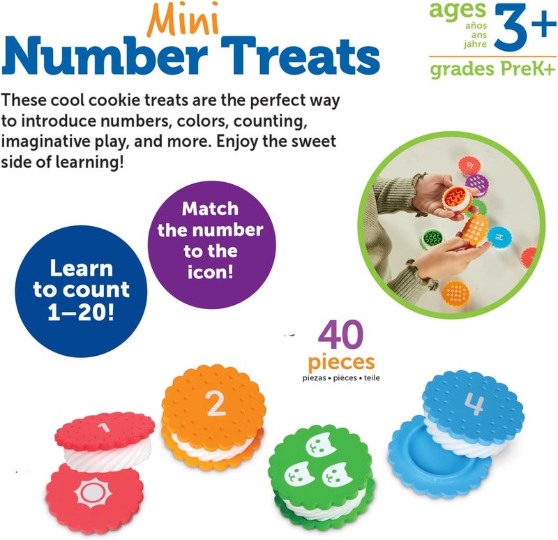 Learning Resources Mini Number Treats, Toddler Learning Toys, Learning & Education Toys, Montessori Toys for Kids, Baby & Toddler Toys, Cookie Toys, 40 Pieces, Ages 3+ - Image 5