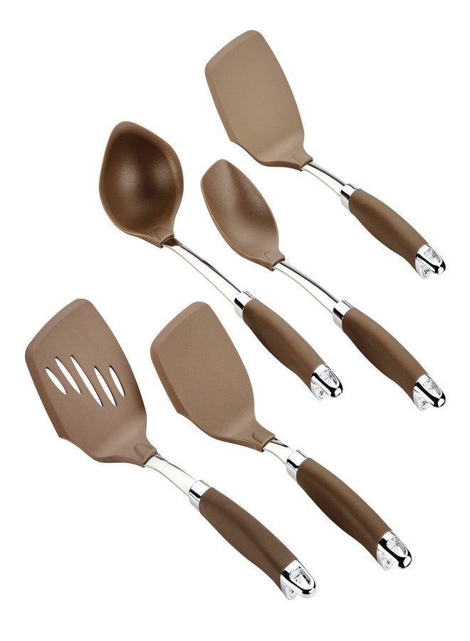 Anolon SureGrip Gadgets Nonstick Utensil Kitchen Cooking Tools Set, 5 Piece, Bronze - Image 2