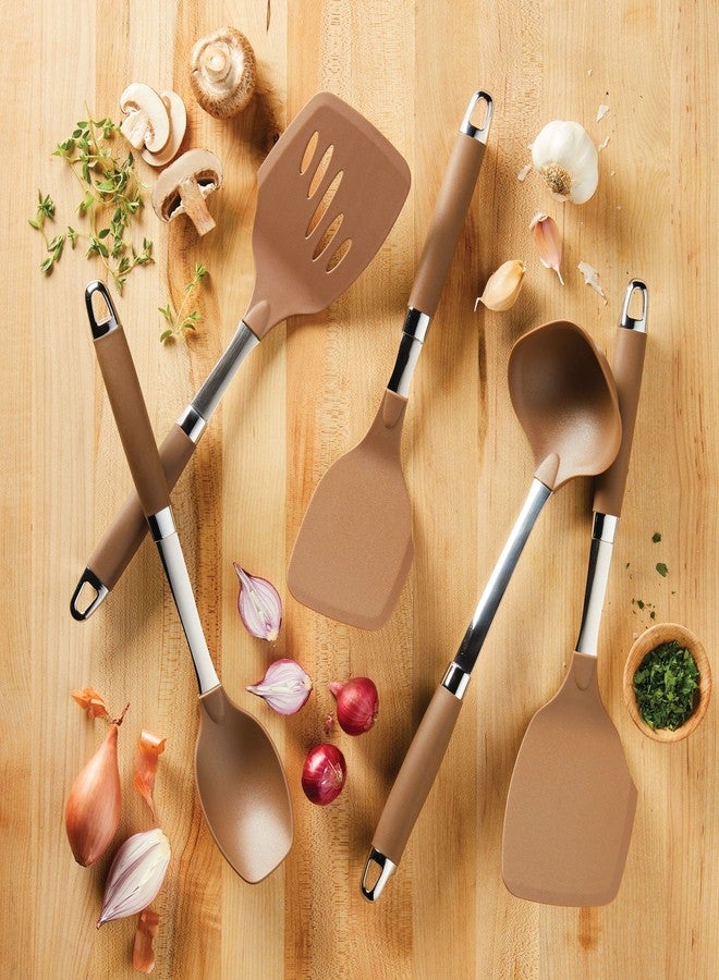 Anolon SureGrip Gadgets Nonstick Utensil Kitchen Cooking Tools Set, 5 Piece, Bronze - Image 3