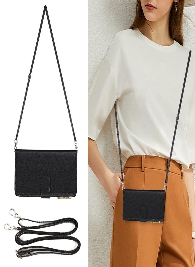 iCoverCase Compatible with iPhone 14 Pro Crossbody Case with Strap for Women, Wallet Phone Case with Card Holder, Zipper Purse PU Leather Flip Cover Case 6.1 Inch (Black) - Image 3