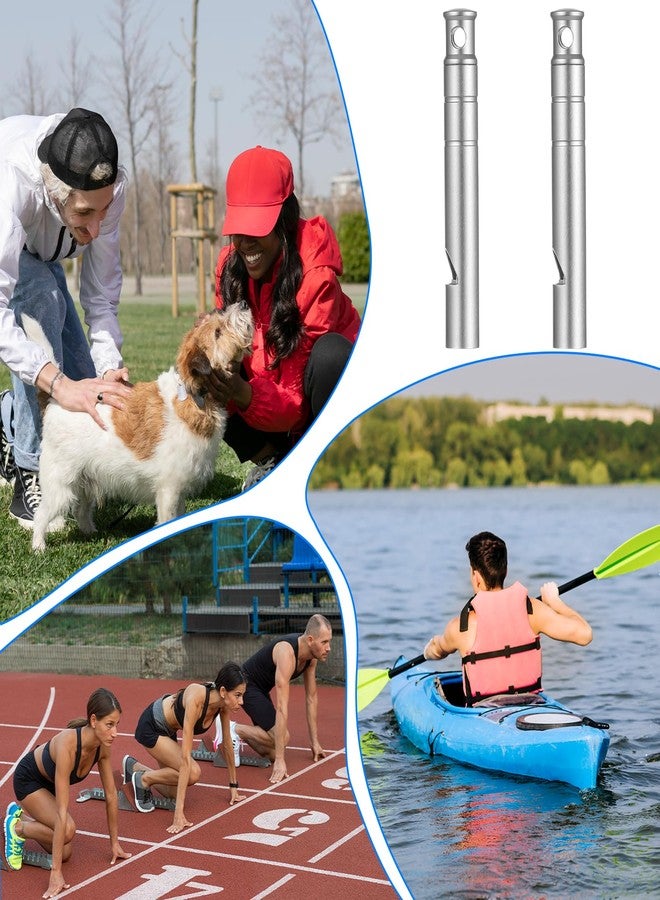 ElevateTech 2Pcs Titanium Emergency Whistle, 120db Safety Whistle with Lanyard Suitable for Camping Hiking Pet Training Coaching Sports Carry It Anywhere Hang Around Your Neck (Silver) - Image 3