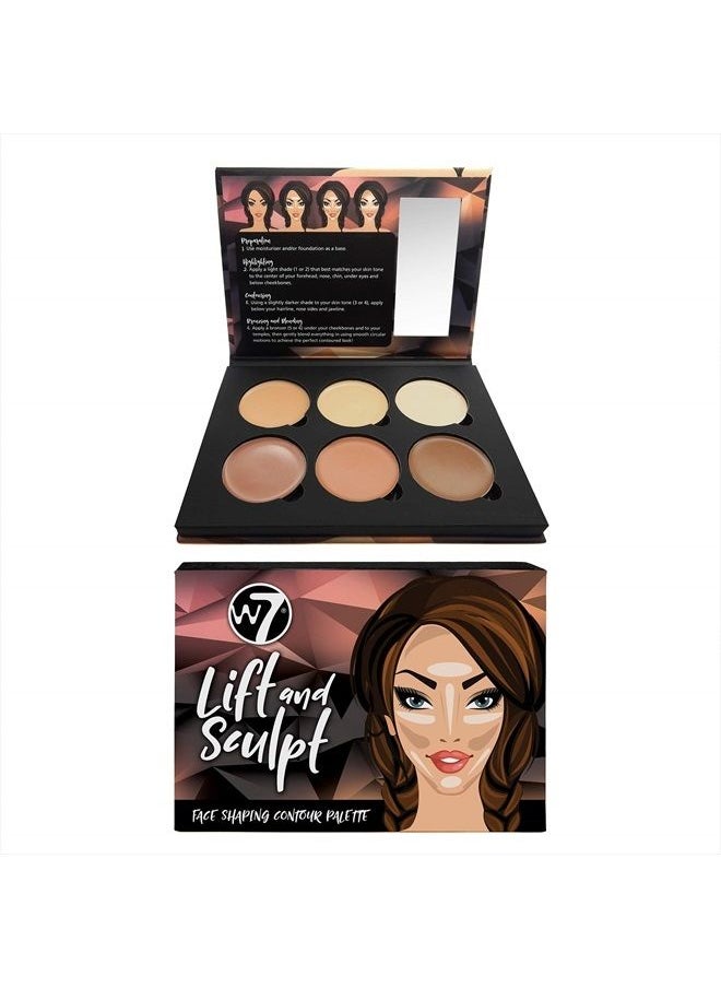 W7 Lift & Sculpt Cream Contour Kit - Concealing, Highlighting & Contouring Makeup Palette - Step-by-Step Instructions Included  - Image 1