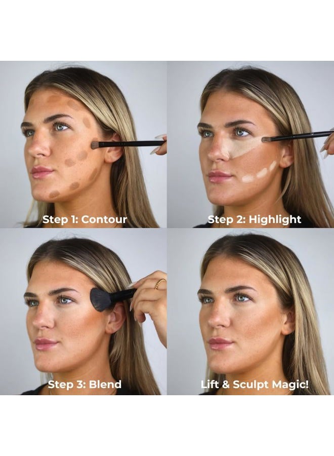 W7 Lift & Sculpt Cream Contour Kit - Concealing, Highlighting & Contouring Makeup Palette - Step-by-Step Instructions Included - Image 2