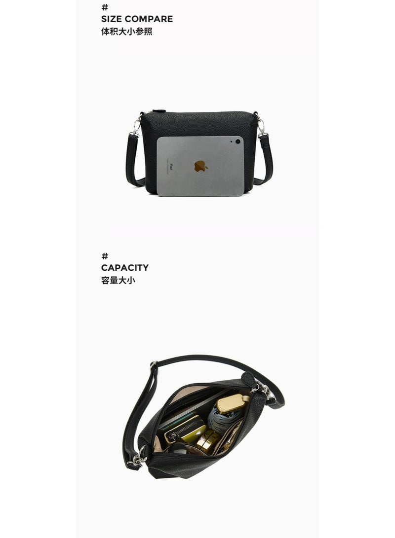 New fashionable white-collar versatile shoulder bag crossbody bag, pebbled grain leather women's bag, mini soft leather small bag. - Image 5