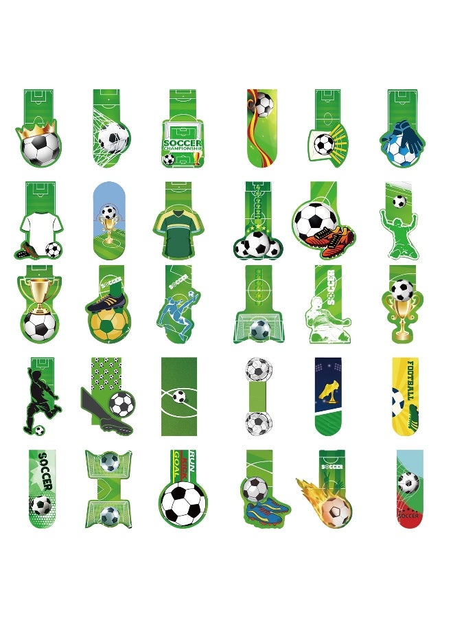 30 Pcs Soccer Bookmarks for Kids Sports Theme Funny Bookmark Cartoon Bookmark for School Office Students Teens Book Reading Lovers Classroom Favors - Image 1