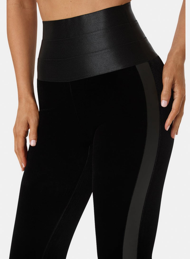 bebe High Waist Elastic Waistband Velour Legging - Image 4