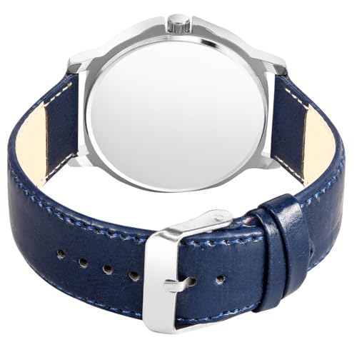 Acnos Fashion Analog Watch Blue Dial Case Men's Watch Leather Multi Color Band Quartz Movement Scratch-Resistant - Image 5