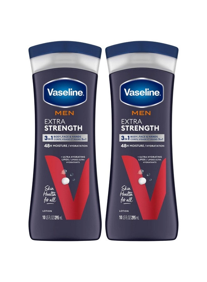 Vaseline Aseline Lotion For Dry Skin Men Extra Strength Lotion Fastabsorbing Body Lotion Jelly And Ultrahydrating Lipids 3In1 Body Face & Hands 10 Oz Ea (Pack Of 2) - Image 2