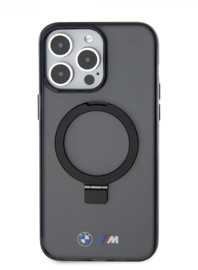 BMW Magsafe IML Case with Ring Stand for iPhone 15 Pro - Black - Image 1