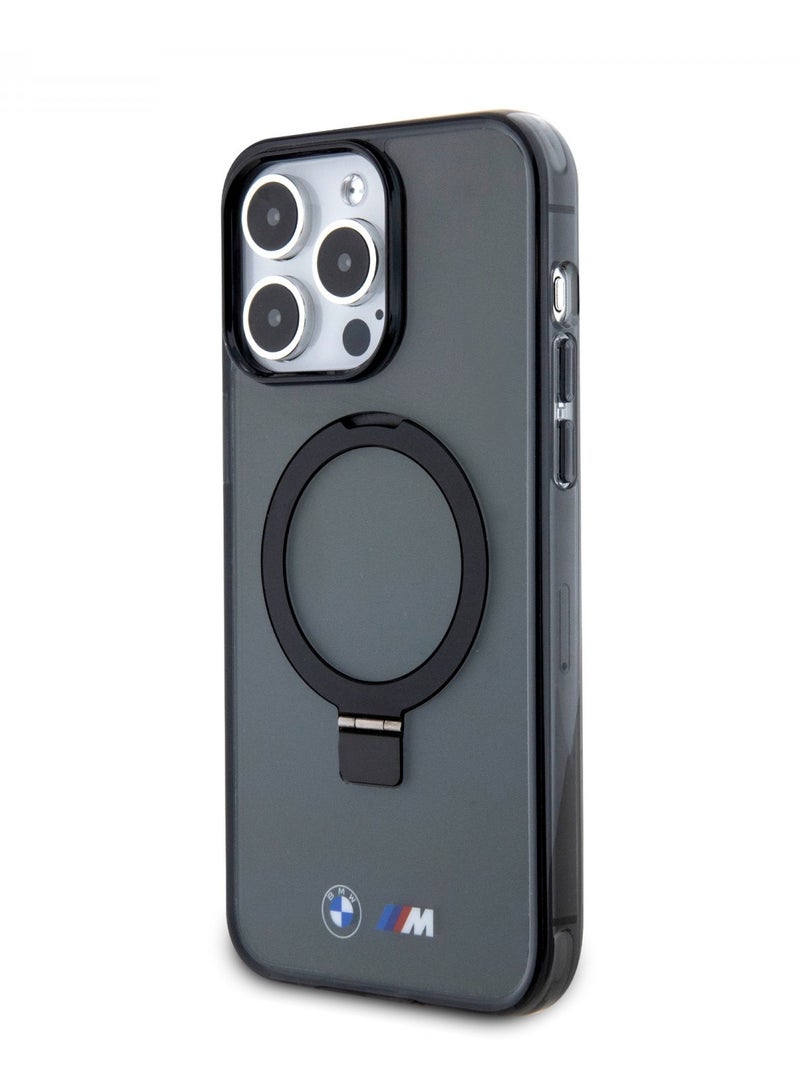 BMW Magsafe IML Case with Ring Stand for iPhone 15 Pro - Black - Image 2