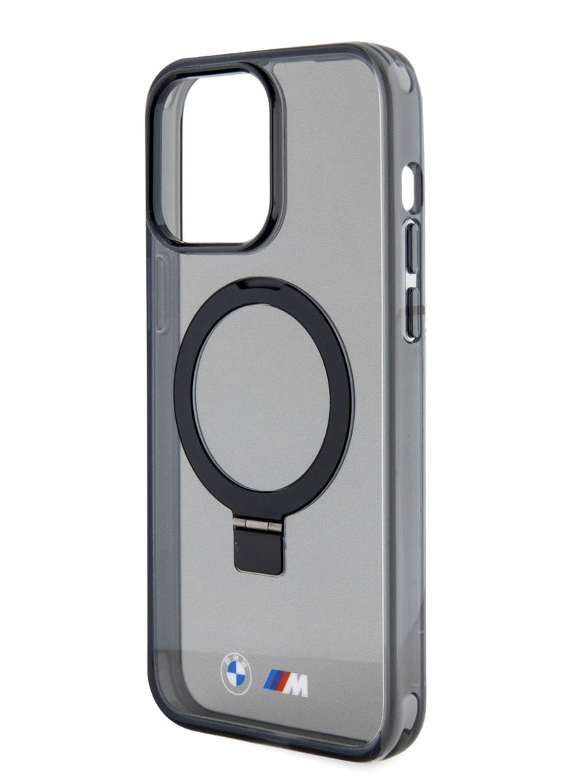 BMW Magsafe IML Case with Ring Stand for iPhone 15 Pro - Black - Image 4
